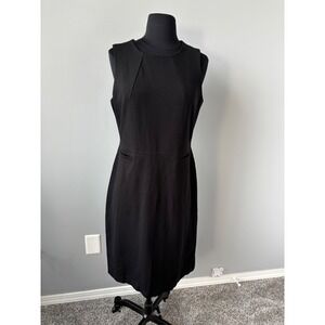 Anne Klein Black Sleeveless Career Dress with Pockets - Size 8